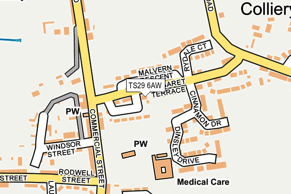 TS29 6AW map - OS OpenMap – Local (Ordnance Survey)
