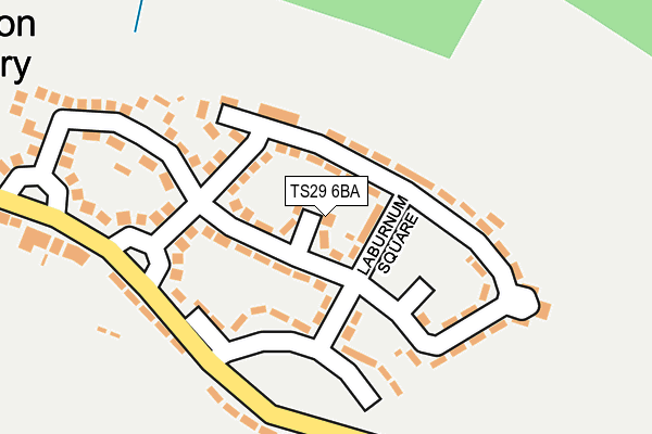 TS29 6BA map - OS OpenMap – Local (Ordnance Survey)