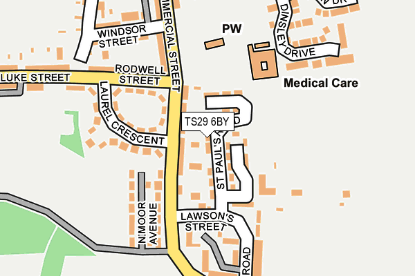 TS29 6BY map - OS OpenMap – Local (Ordnance Survey)