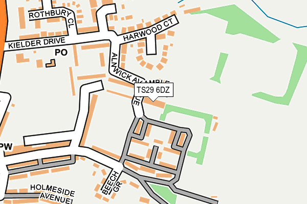 TS29 6DZ map - OS OpenMap – Local (Ordnance Survey)