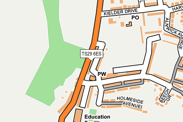 TS29 6ES map - OS OpenMap – Local (Ordnance Survey)