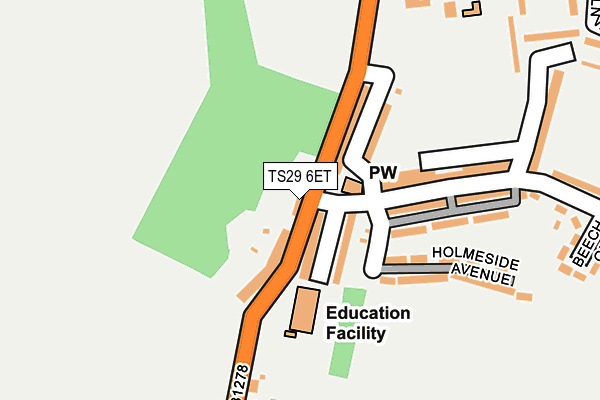 TS29 6ET map - OS OpenMap – Local (Ordnance Survey)