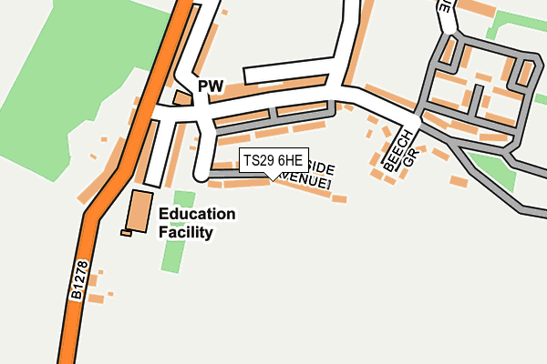 TS29 6HE map - OS OpenMap – Local (Ordnance Survey)