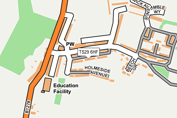 TS29 6HF map - OS OpenMap – Local (Ordnance Survey)