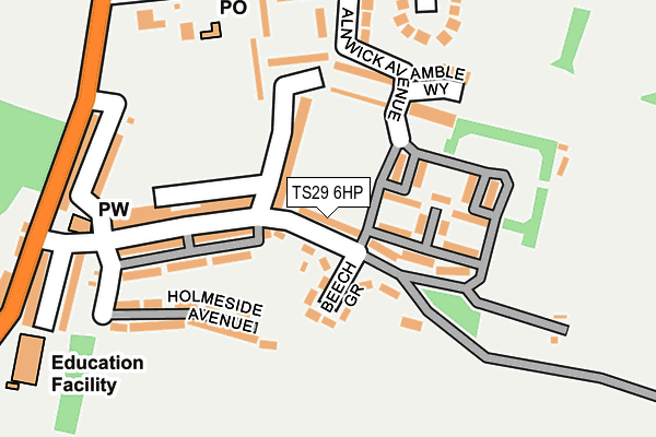 TS29 6HP map - OS OpenMap – Local (Ordnance Survey)