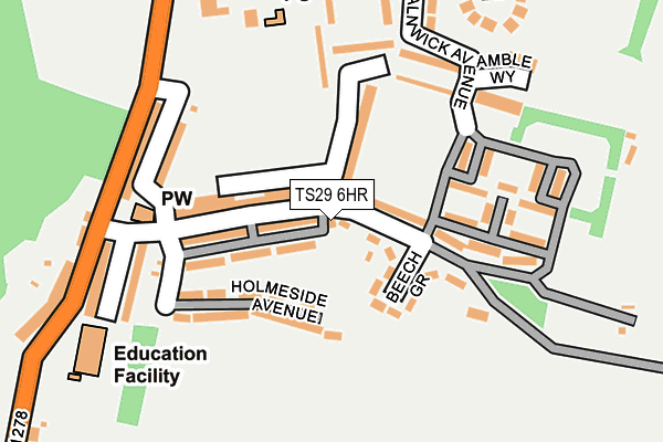 TS29 6HR map - OS OpenMap – Local (Ordnance Survey)