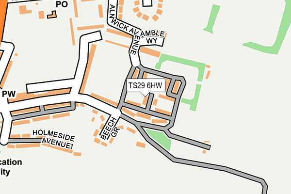 TS29 6HW map - OS OpenMap – Local (Ordnance Survey)