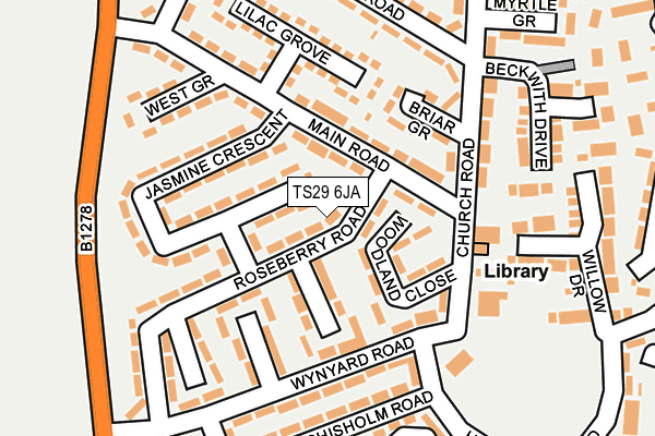 TS29 6JA map - OS OpenMap – Local (Ordnance Survey)