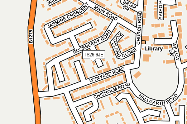 TS29 6JE map - OS OpenMap – Local (Ordnance Survey)