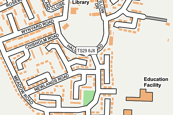 TS29 6JX map - OS OpenMap – Local (Ordnance Survey)