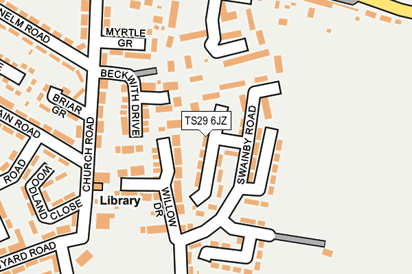 TS29 6JZ map - OS OpenMap – Local (Ordnance Survey)