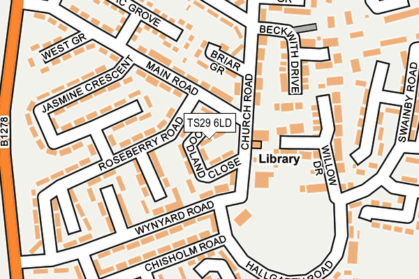 TS29 6LD map - OS OpenMap – Local (Ordnance Survey)