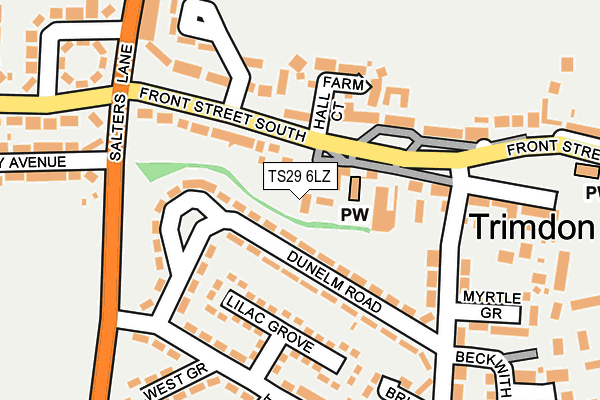 TS29 6LZ map - OS OpenMap – Local (Ordnance Survey)