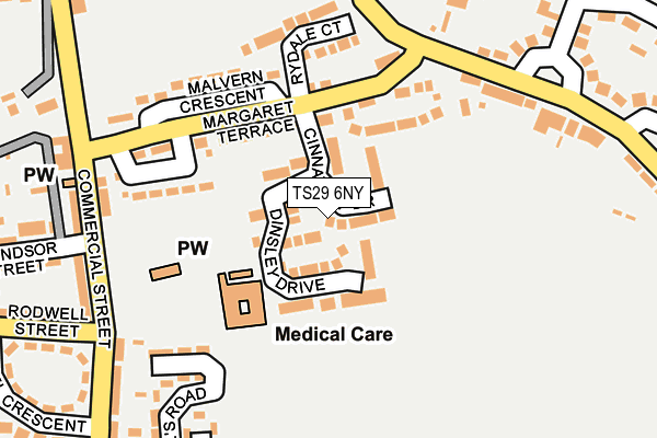 TS29 6NY map - OS OpenMap – Local (Ordnance Survey)
