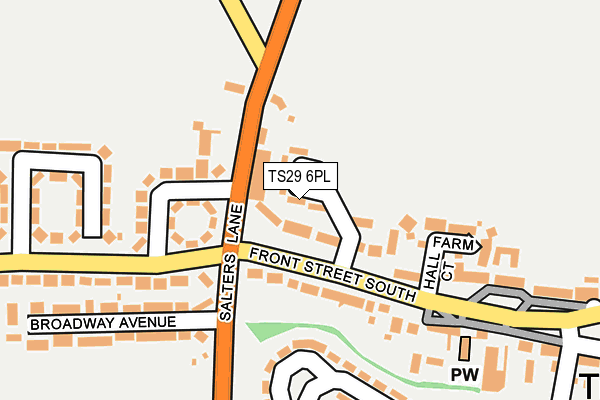 TS29 6PL map - OS OpenMap – Local (Ordnance Survey)