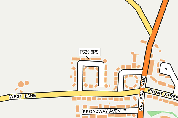 TS29 6PS map - OS OpenMap – Local (Ordnance Survey)
