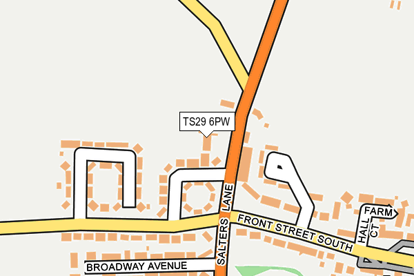 TS29 6PW map - OS OpenMap – Local (Ordnance Survey)