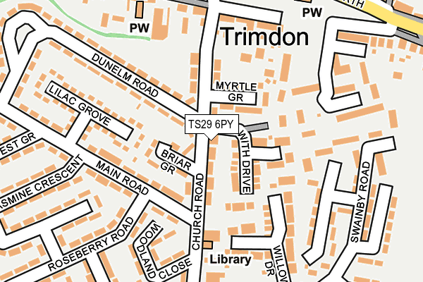 TS29 6PY map - OS OpenMap – Local (Ordnance Survey)