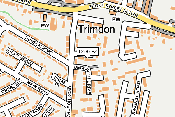 TS29 6PZ map - OS OpenMap – Local (Ordnance Survey)