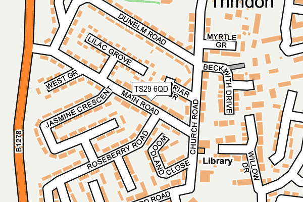 TS29 6QD map - OS OpenMap – Local (Ordnance Survey)