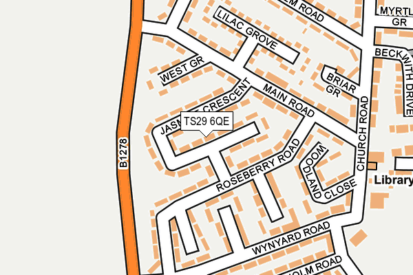 TS29 6QE map - OS OpenMap – Local (Ordnance Survey)