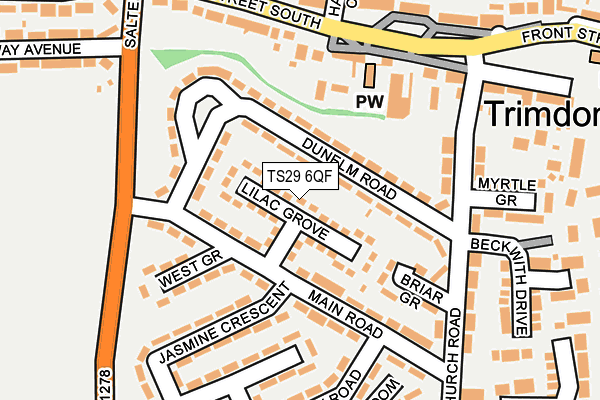 TS29 6QF map - OS OpenMap – Local (Ordnance Survey)
