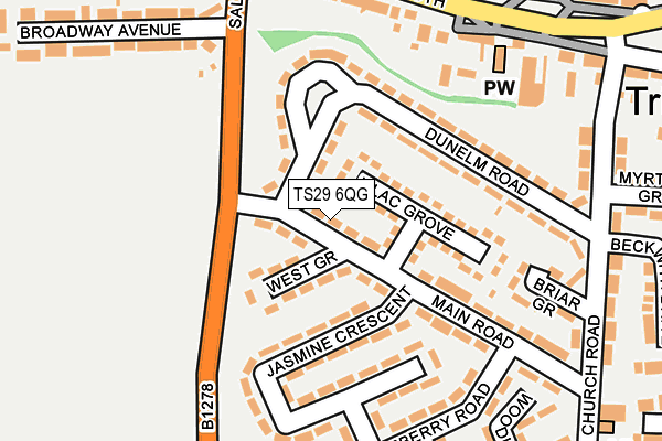TS29 6QG map - OS OpenMap – Local (Ordnance Survey)