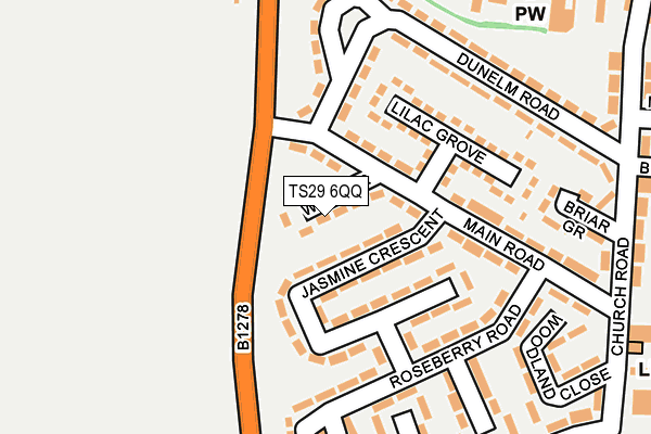 TS29 6QQ map - OS OpenMap – Local (Ordnance Survey)