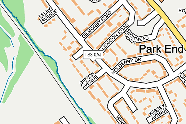 TS3 0AJ map - OS OpenMap – Local (Ordnance Survey)