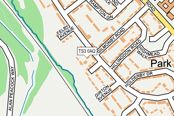 TS3 0AQ map - OS OpenMap – Local (Ordnance Survey)