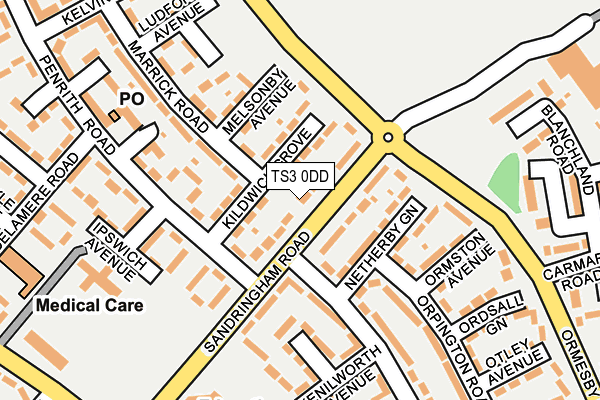 TS3 0DD map - OS OpenMap – Local (Ordnance Survey)