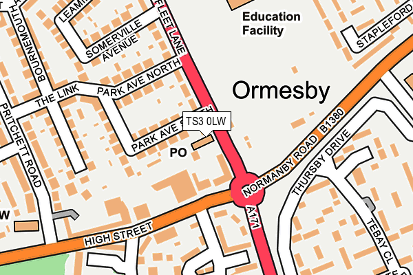 TS3 0LW map - OS OpenMap – Local (Ordnance Survey)