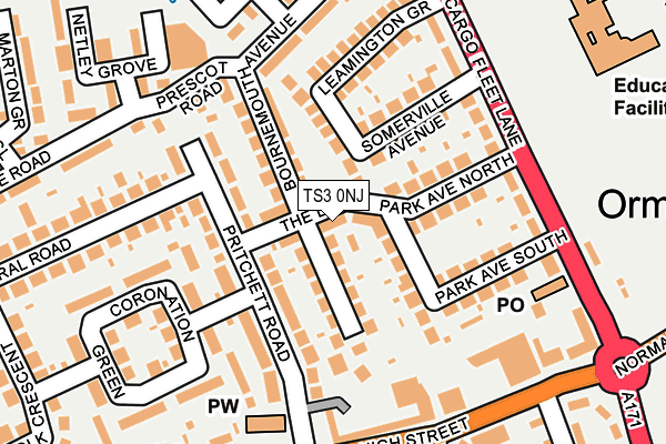 TS3 0NJ map - OS OpenMap – Local (Ordnance Survey)