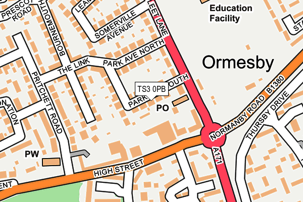 TS3 0PB map - OS OpenMap – Local (Ordnance Survey)