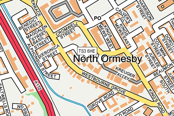 TS3 6HE map - OS OpenMap – Local (Ordnance Survey)