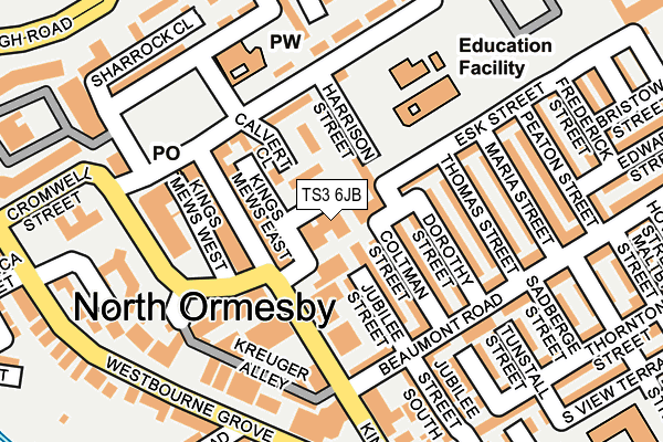 TS3 6JB map - OS OpenMap – Local (Ordnance Survey)