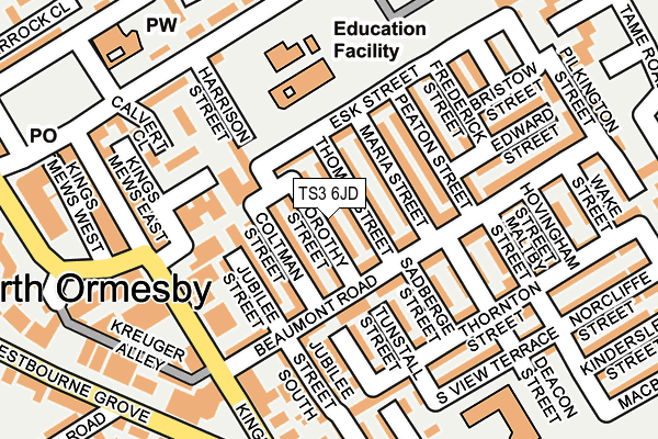 TS3 6JD map - OS OpenMap – Local (Ordnance Survey)