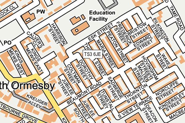 TS3 6JE map - OS OpenMap – Local (Ordnance Survey)