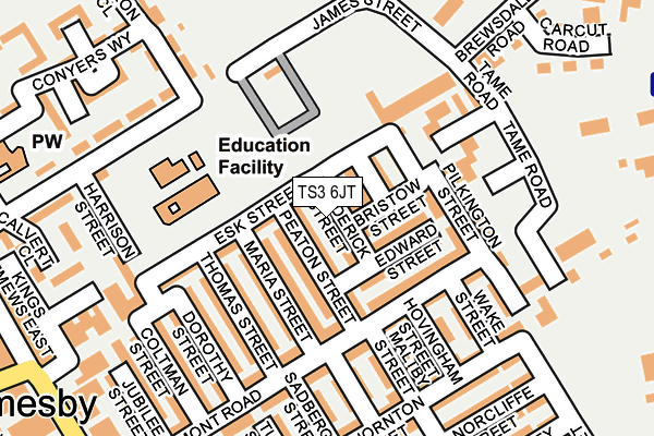 TS3 6JT map - OS OpenMap – Local (Ordnance Survey)