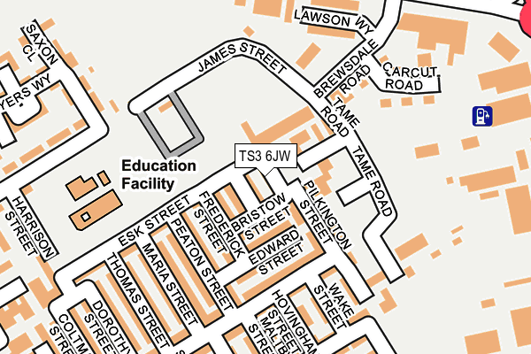 TS3 6JW map - OS OpenMap – Local (Ordnance Survey)