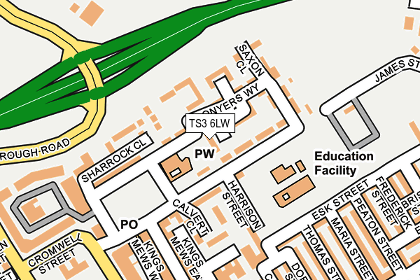 TS3 6LW map - OS OpenMap – Local (Ordnance Survey)