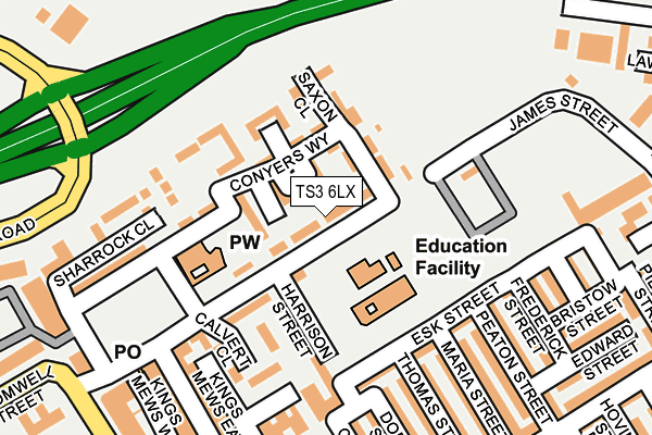 TS3 6LX map - OS OpenMap – Local (Ordnance Survey)