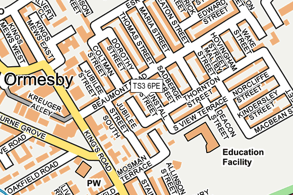 TS3 6PE map - OS OpenMap – Local (Ordnance Survey)