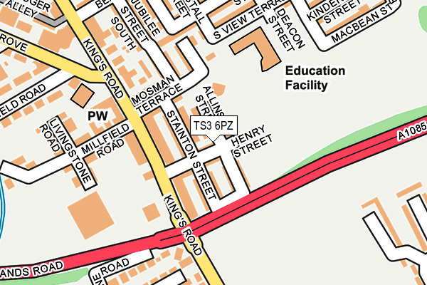 TS3 6PZ map - OS OpenMap – Local (Ordnance Survey)