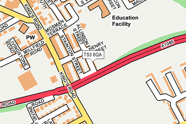 TS3 6QA map - OS OpenMap – Local (Ordnance Survey)