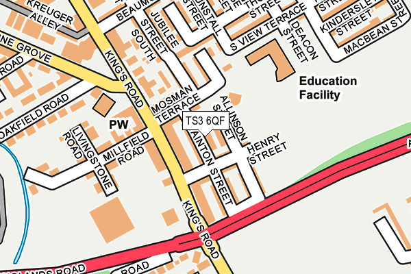 TS3 6QF map - OS OpenMap – Local (Ordnance Survey)