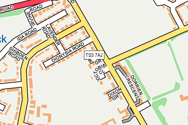 TS3 7AJ map - OS OpenMap – Local (Ordnance Survey)