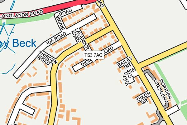 TS3 7AQ map - OS OpenMap – Local (Ordnance Survey)