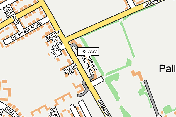 TS3 7AW map - OS OpenMap – Local (Ordnance Survey)