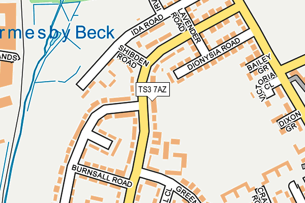 TS3 7AZ map - OS OpenMap – Local (Ordnance Survey)